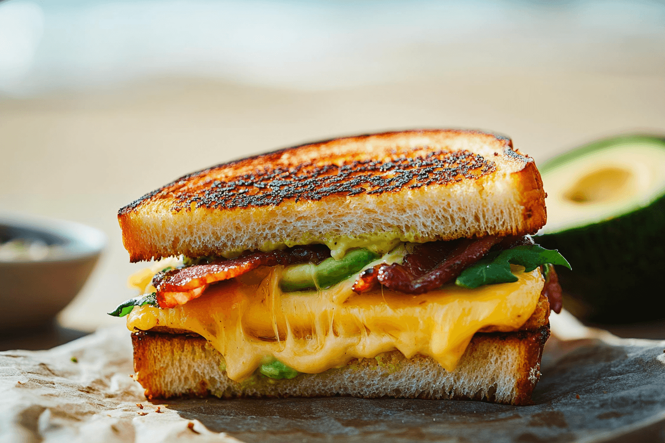 Avocado Bacon Grilled Cheese Sandwich