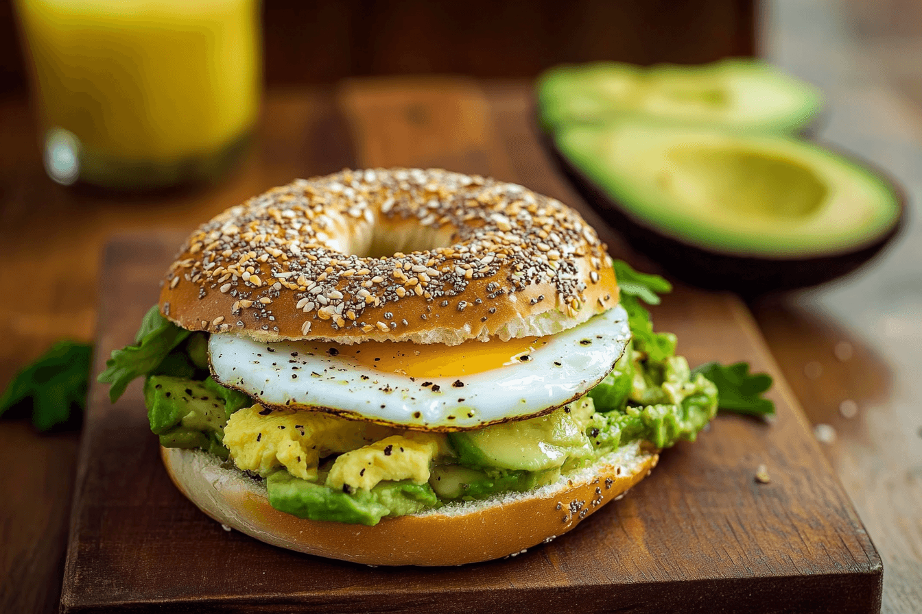 Avocado bagel breakfast sandwich with fried eggBig Mac Sloppy Joesmississippi mud potatoes