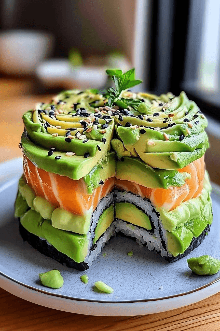 Avocado Sushi Cake