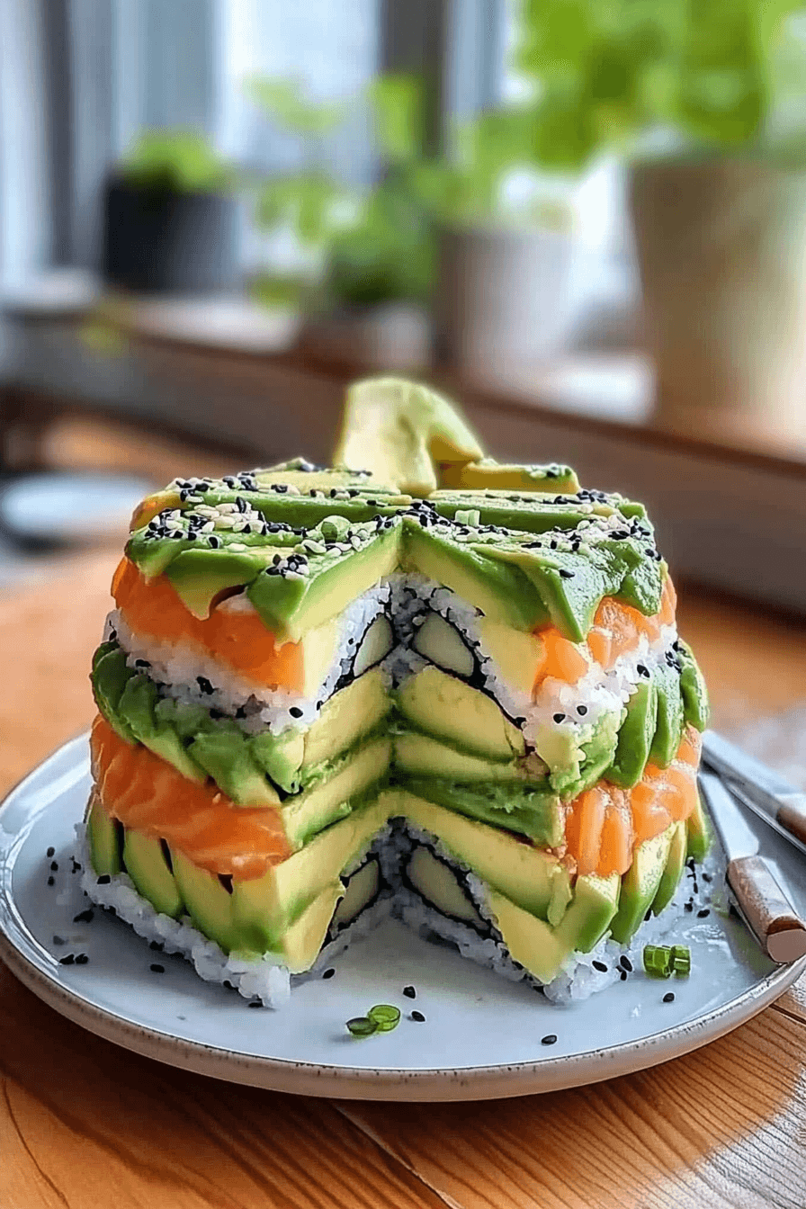 Avocado Sushi Cake