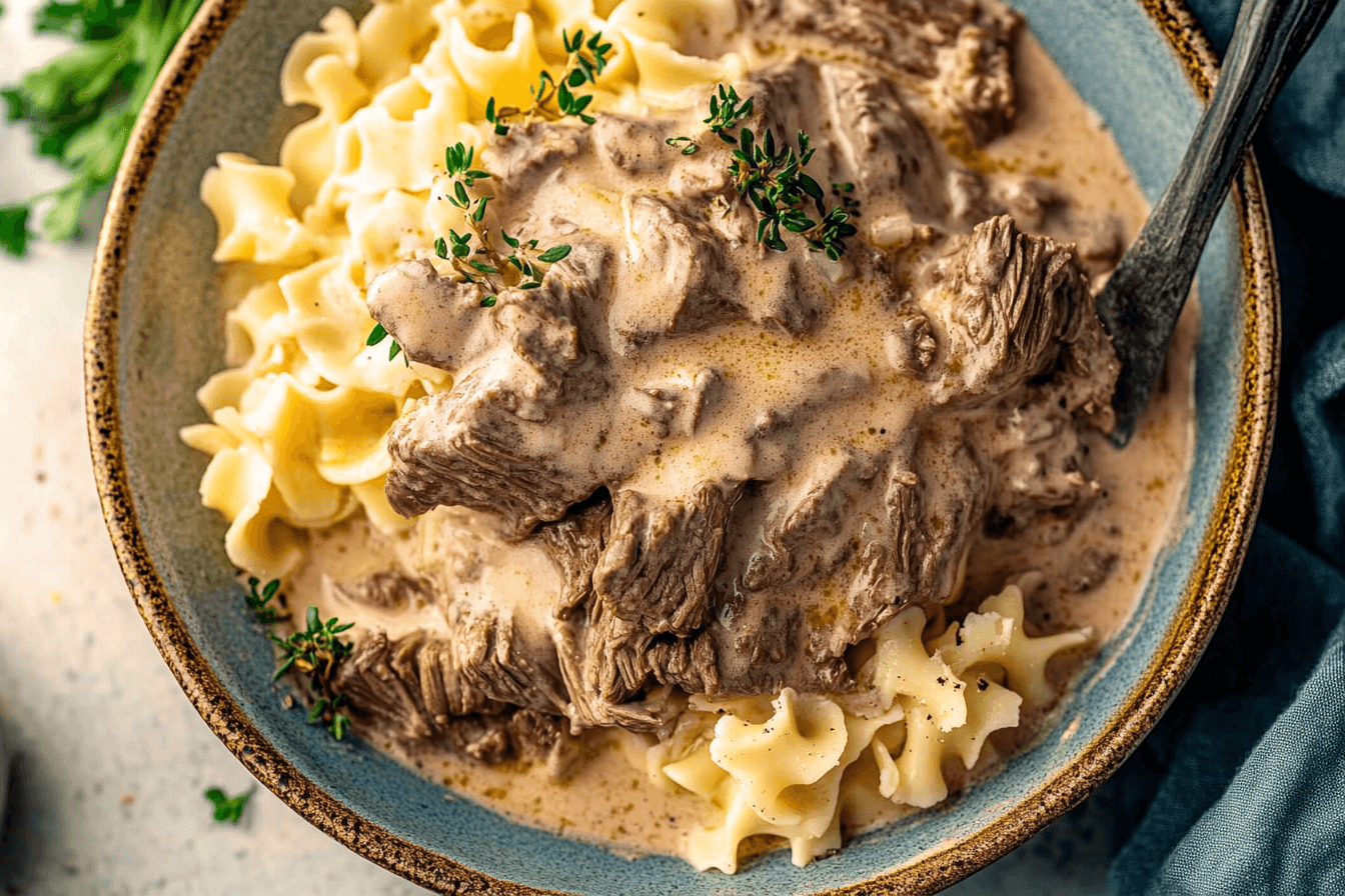 Beef Stroganoff with Egg Noodles