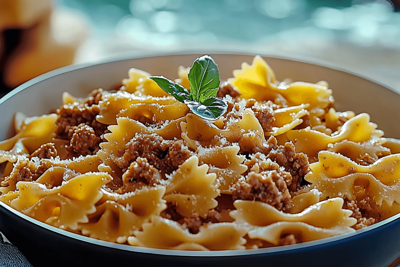 Bowtie Pasta with Ground Beef