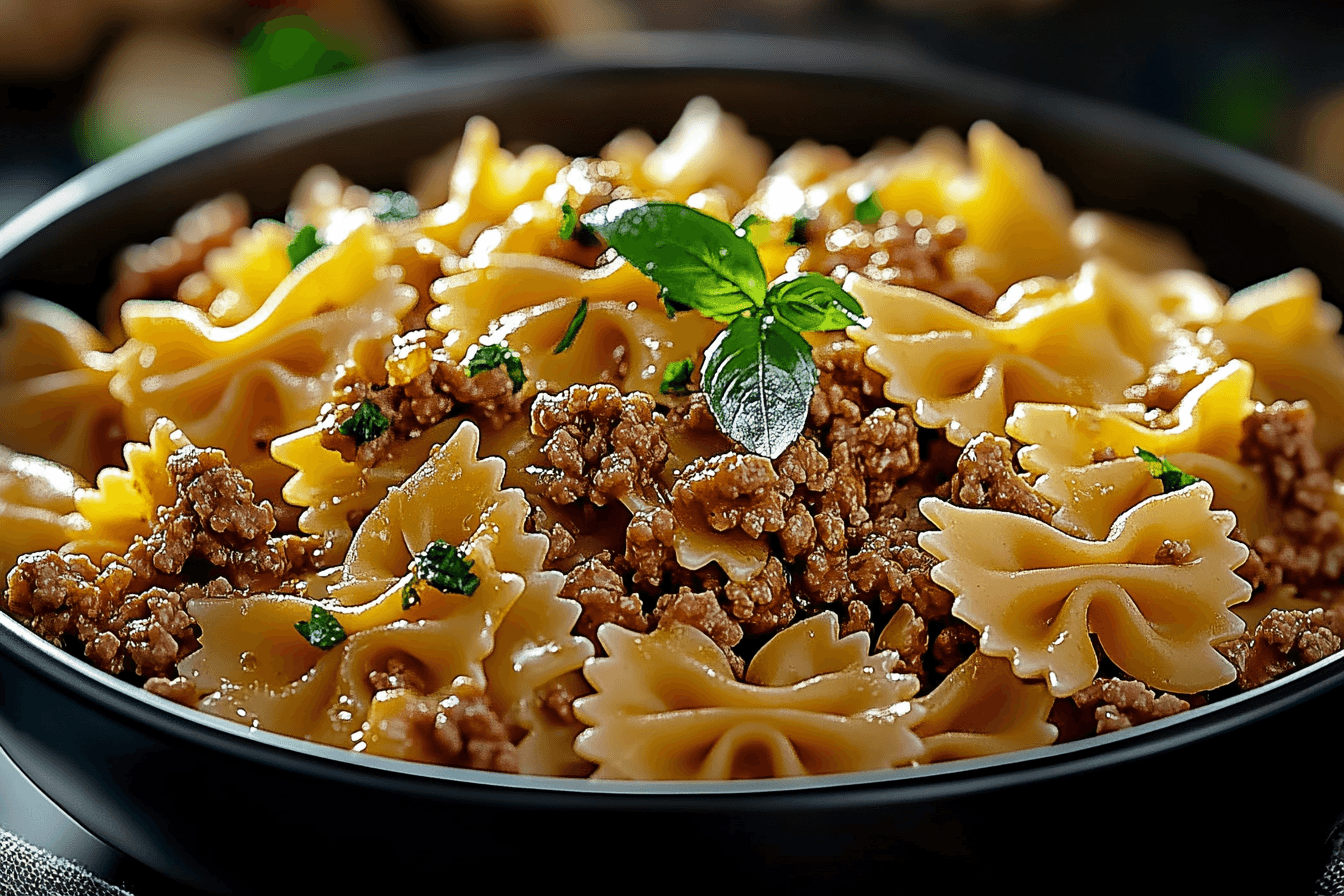 Bowtie Pasta with Ground Beef