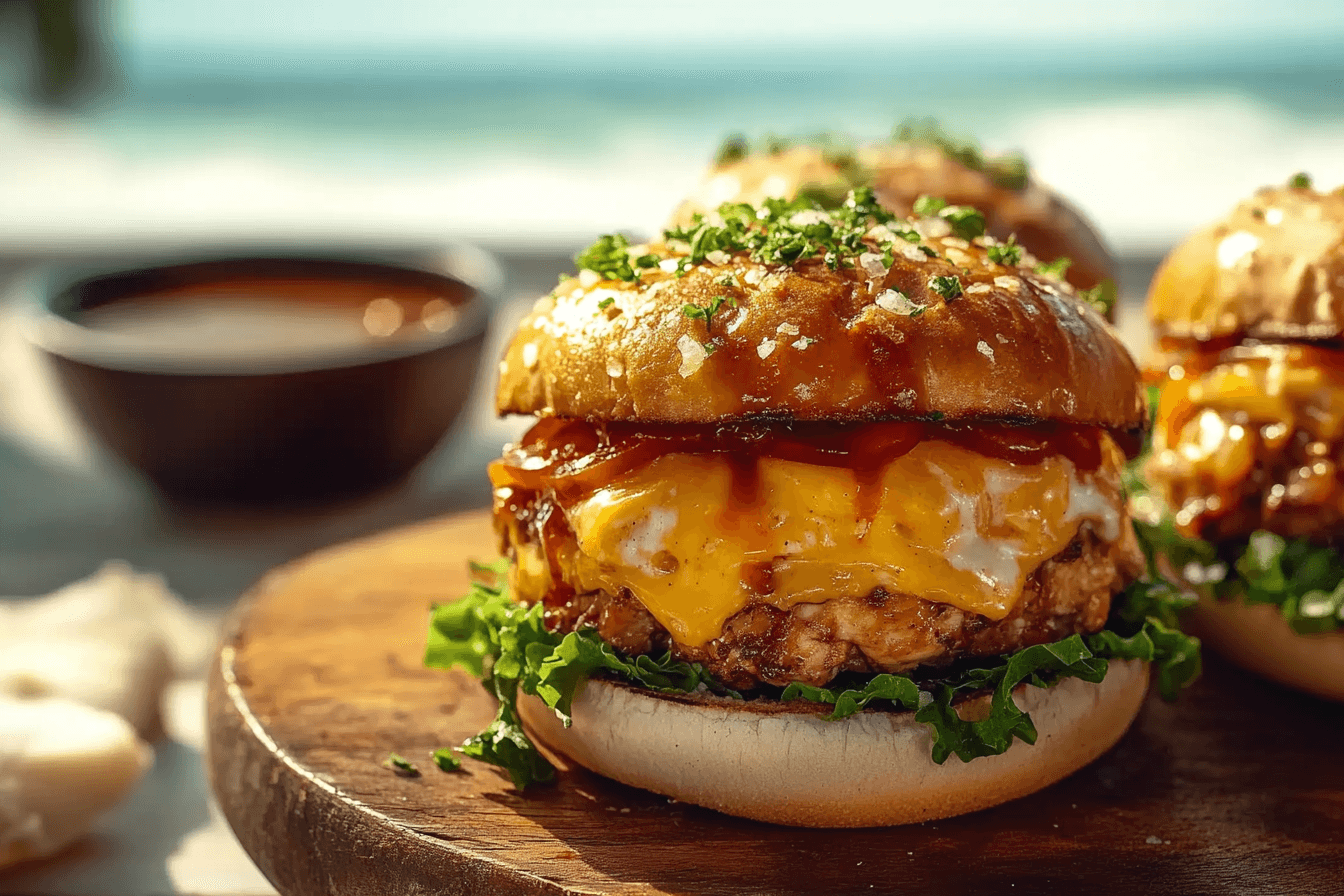 Cheddar Ranch Chicken Burgers