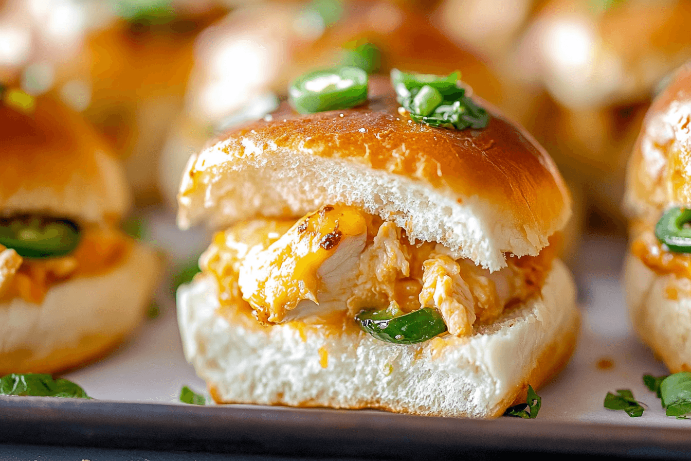 Cheesy Chicken Jalapeño Popper Sliders