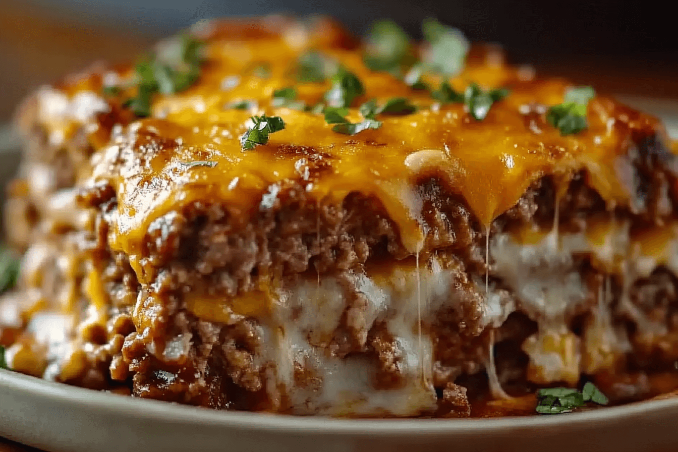 Cheesy Loaded Meatloaf Casserole with Vegetables