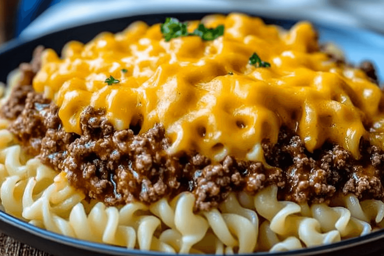 Cheesy Sloppy Cheeseburger Pasta 🧀