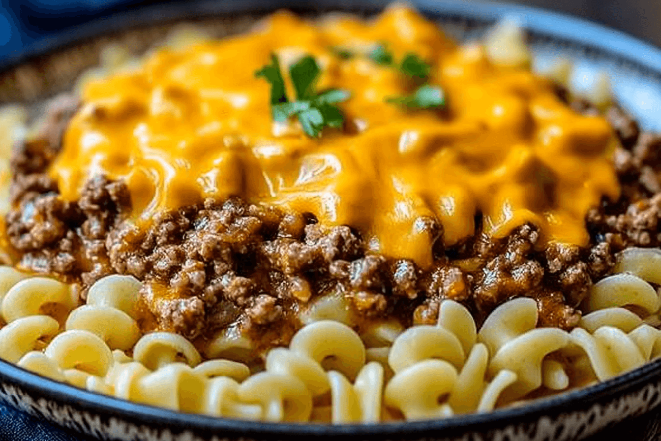 Cheesy Sloppy Cheeseburger Pasta 🧀