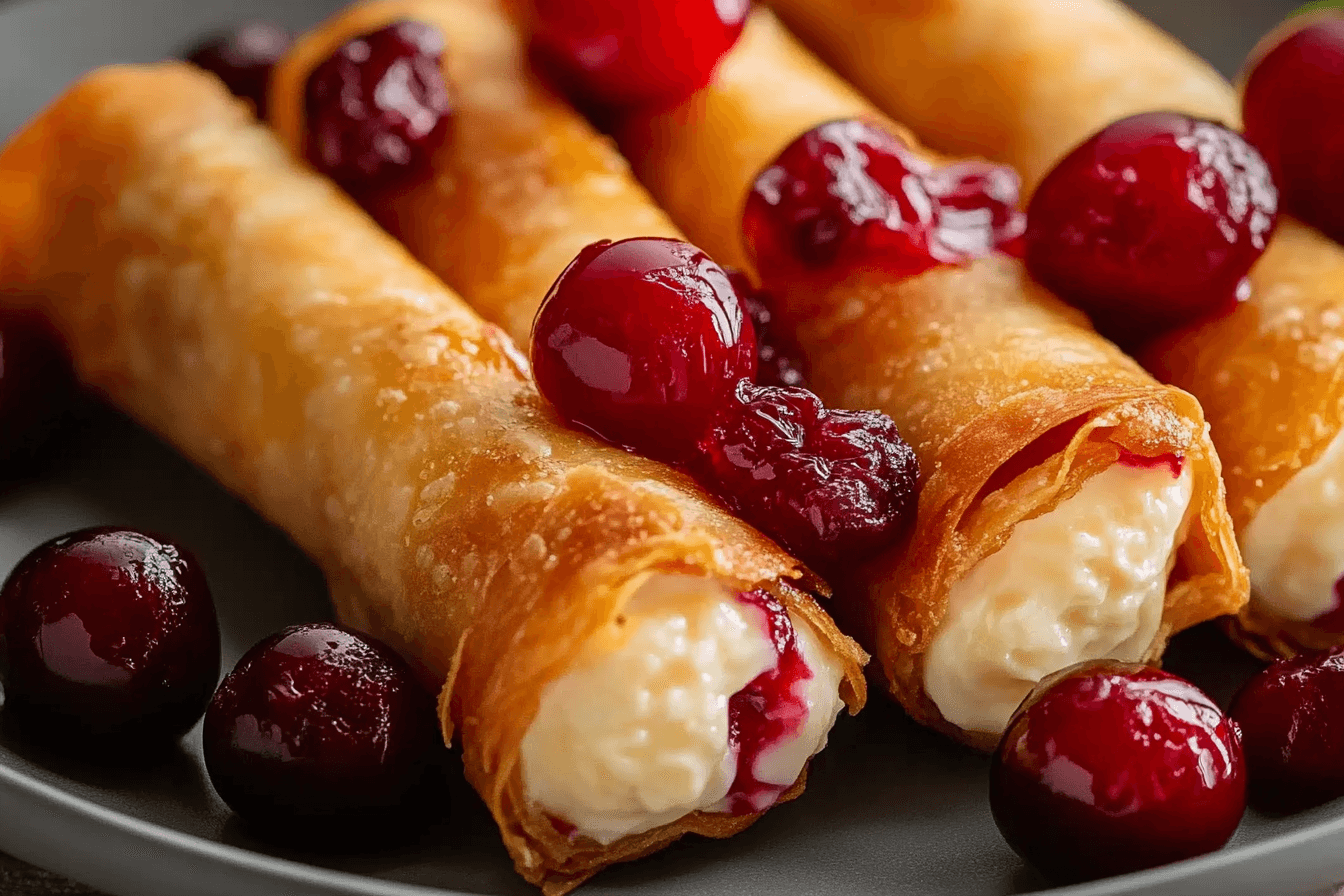 Cherry Cheesecake Egg Rolls