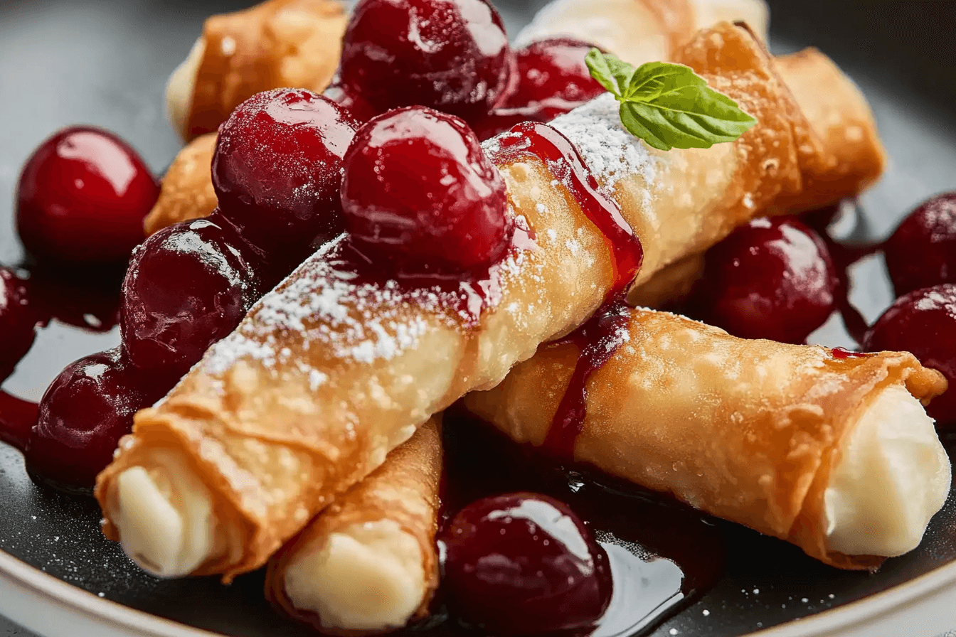 Cherry Cheesecake Egg Rolls