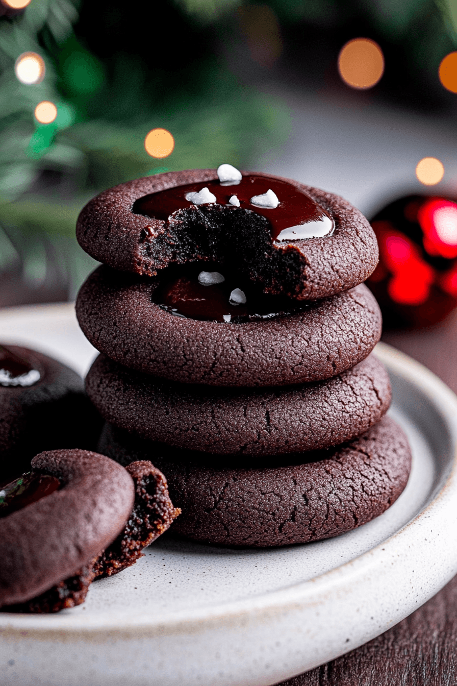 Chocolate Thumbprint Cookies