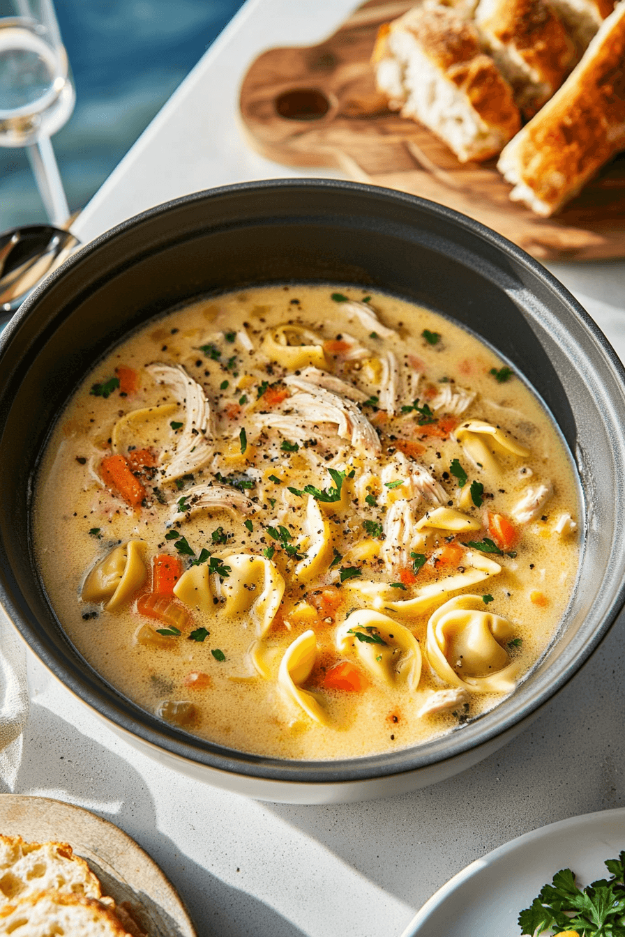 Creamy Chicken Tortellini Soup