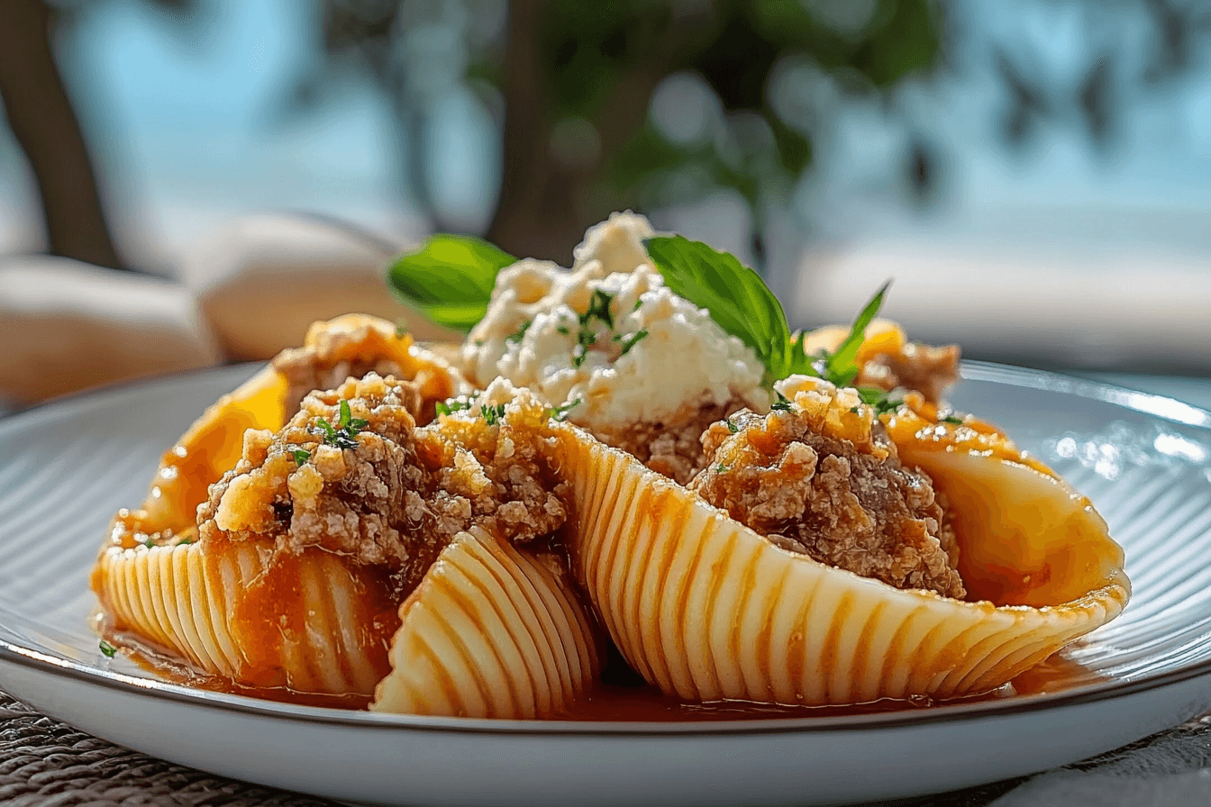 Creamy Ricotta Beef Stuffed Shells Pasta