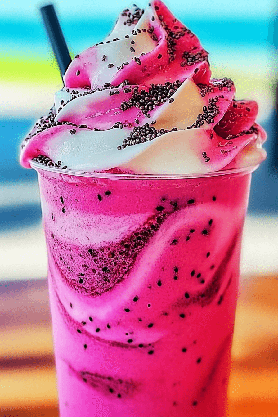 Dragonfruit Strawberry Swirl Frappe