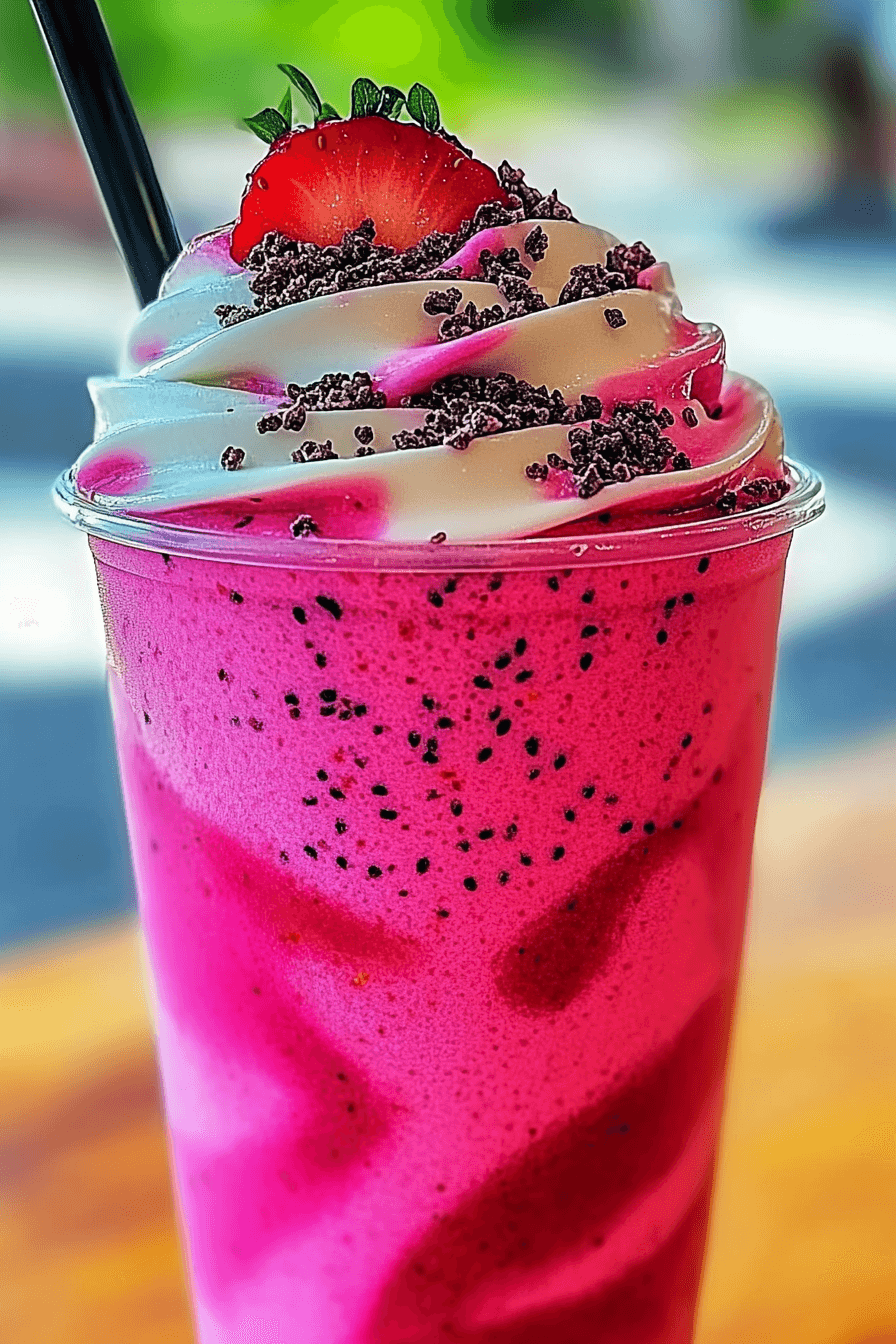 Dragonfruit Strawberry Swirl Frappe