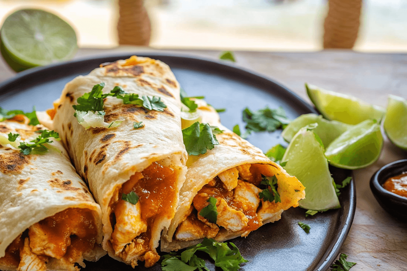 Folded Crispy Buffalo Chicken Wraps