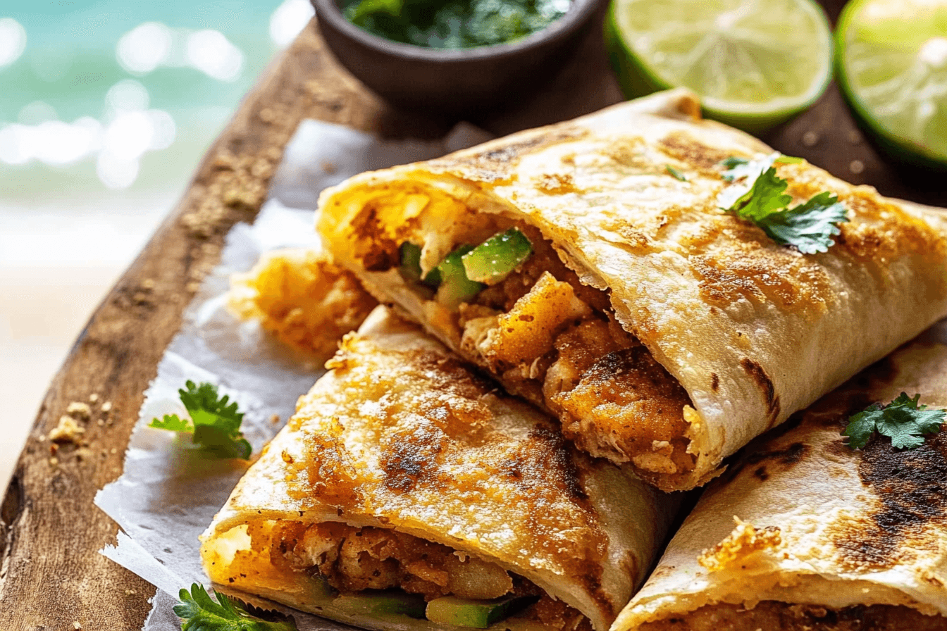 Folded Crispy Chipotle Chicken Wraps