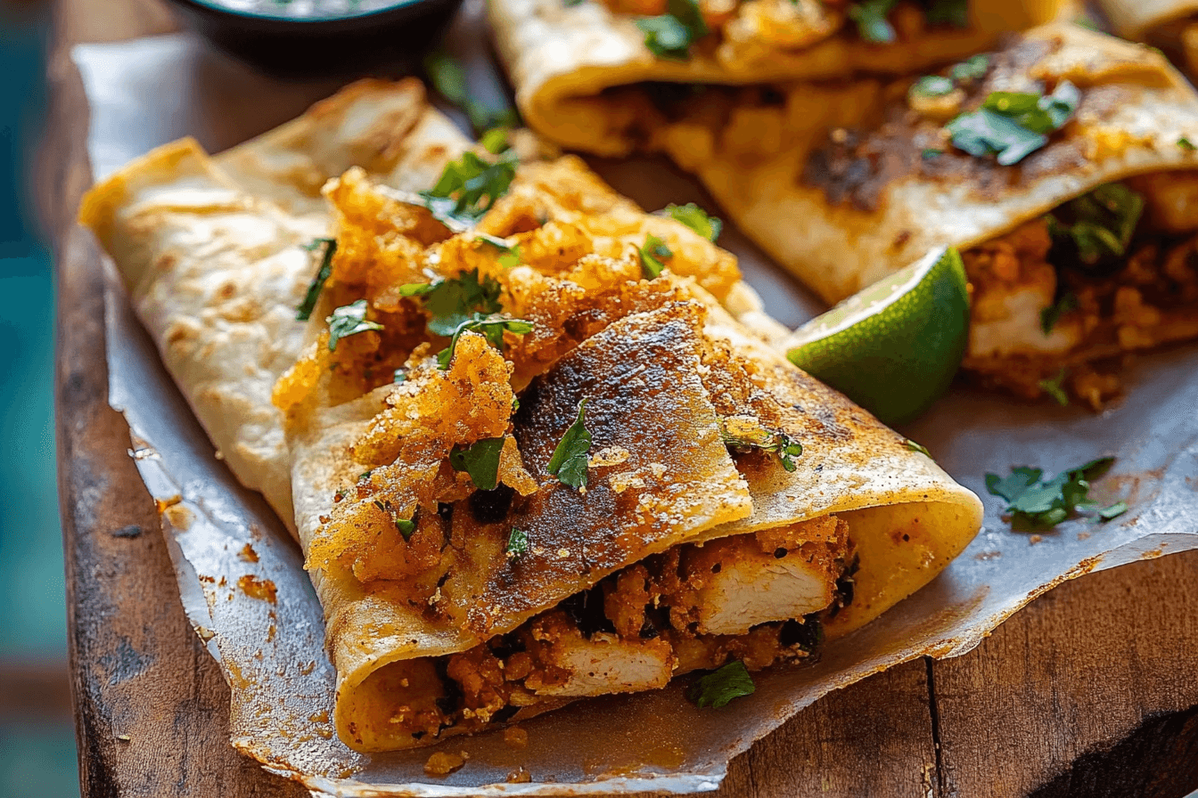 Folded Crispy Chipotle Chicken Wraps