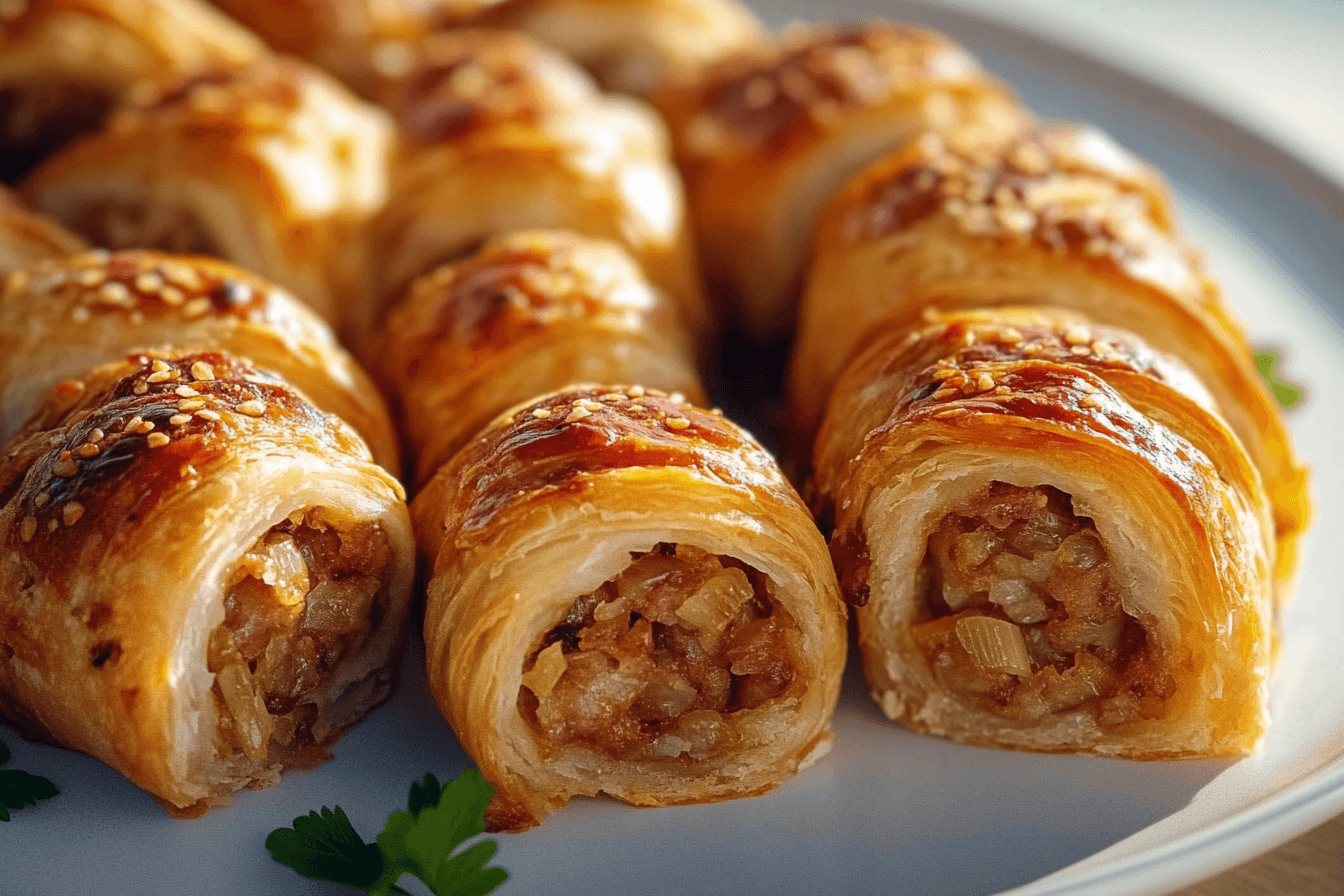 French onion sausage rolls