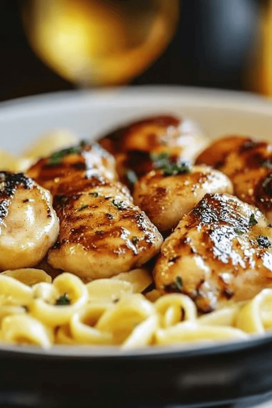 Garlic Butter Chicken with Lemon Parmesan Pasta