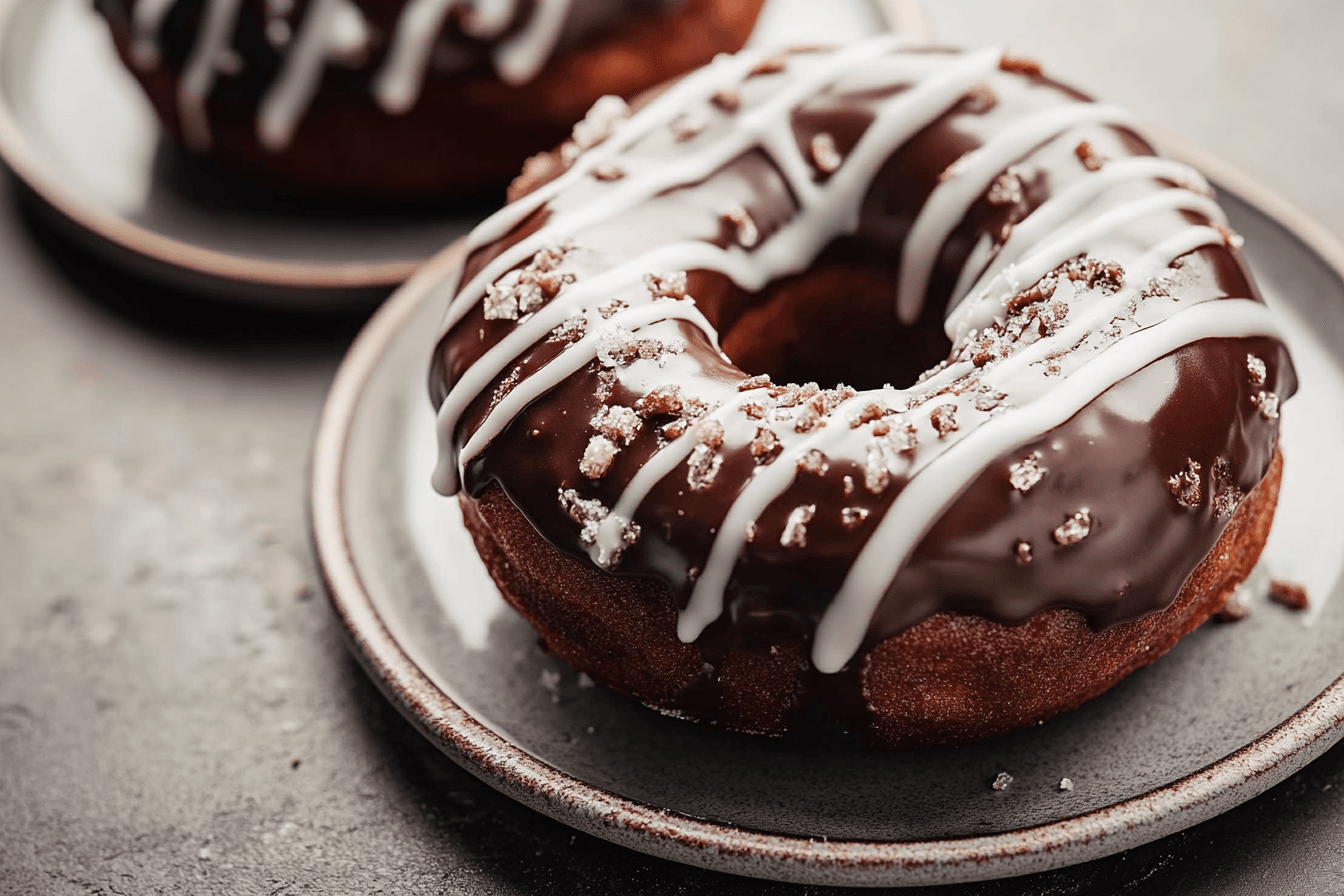 Glazed Chocolate Cake Donuts