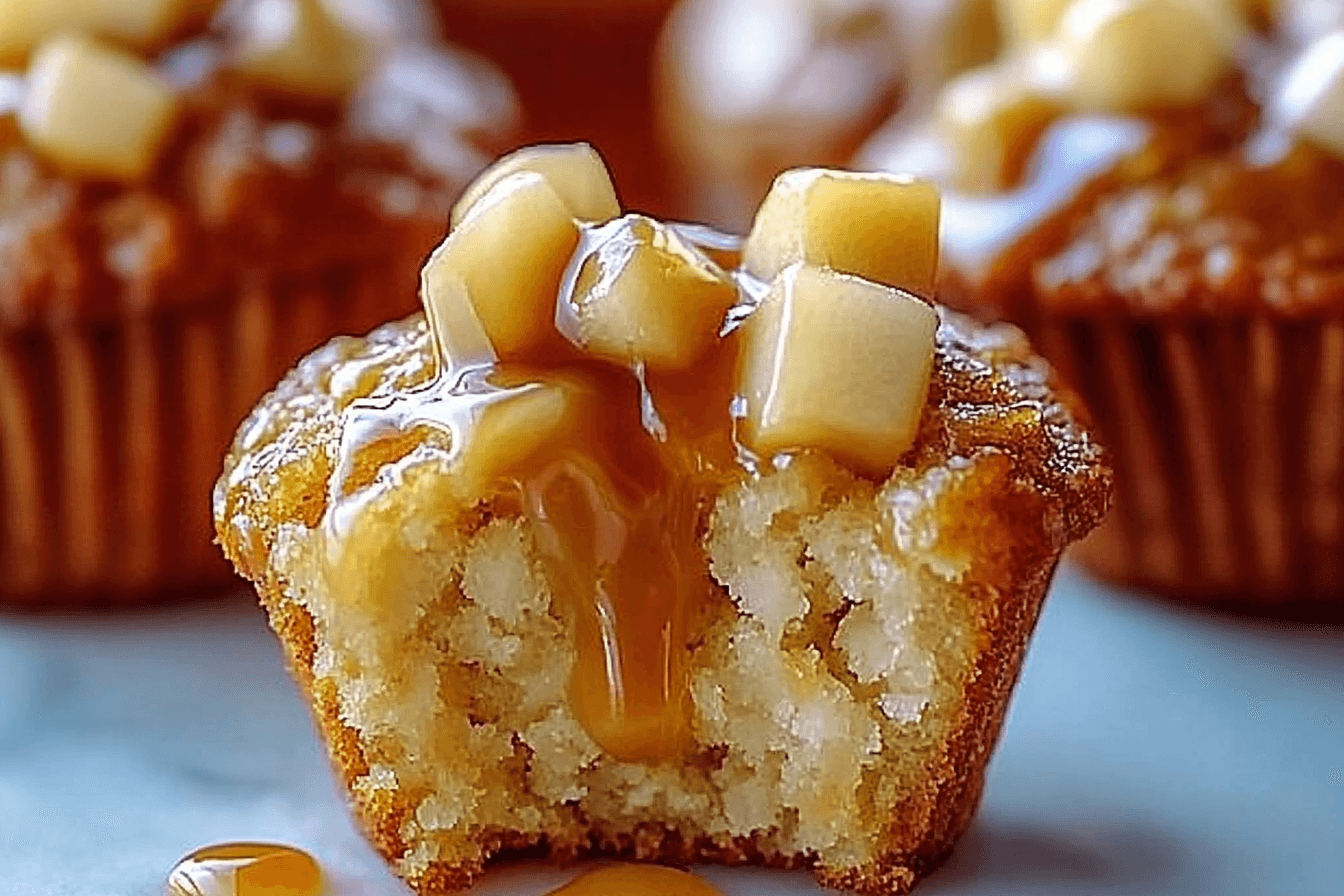 Gooey Caramel Apple Muffins