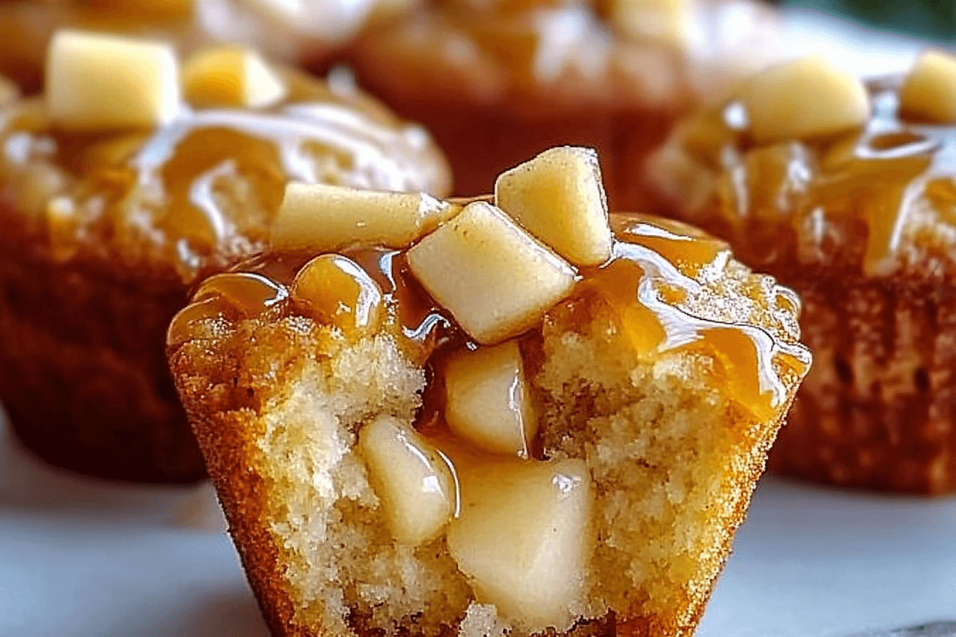 Gooey Caramel Apple Muffins