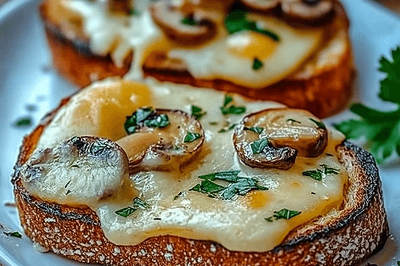 Gourmet Cheesy Mushroom and Garlic Toasts