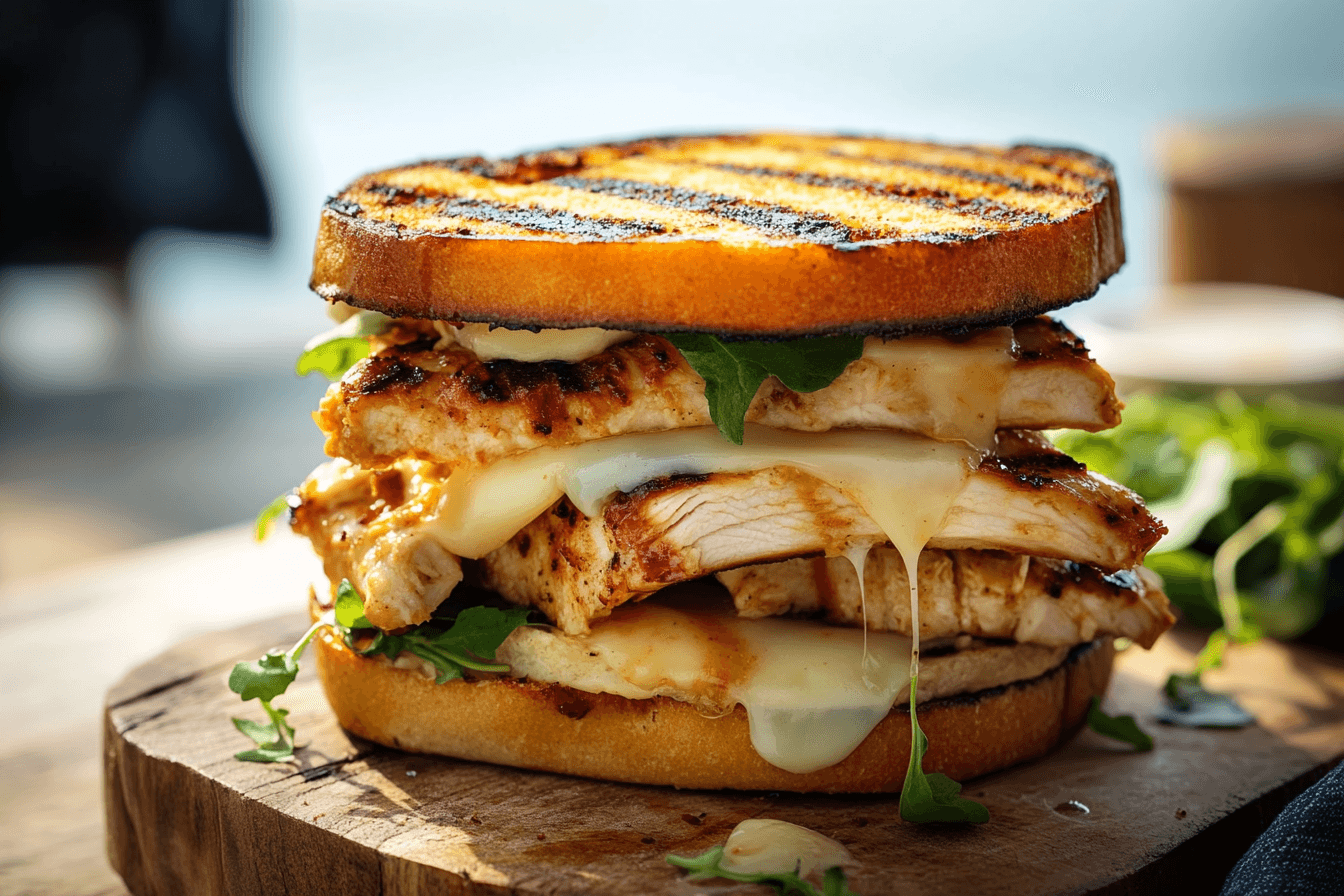 Grilled Chicken Three-Cheese Sandwich