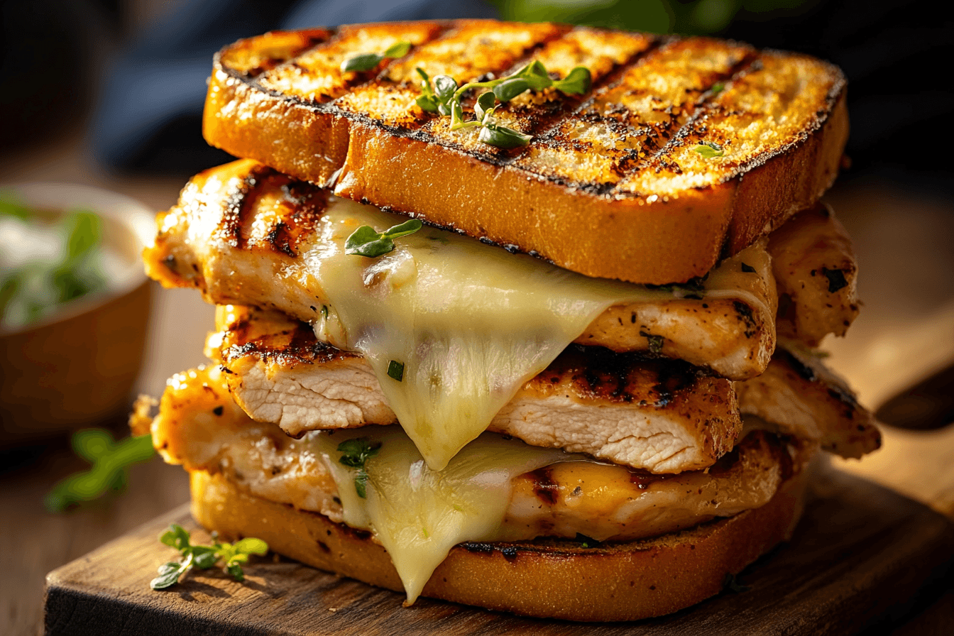 Grilled Chicken Three-Cheese Sandwich