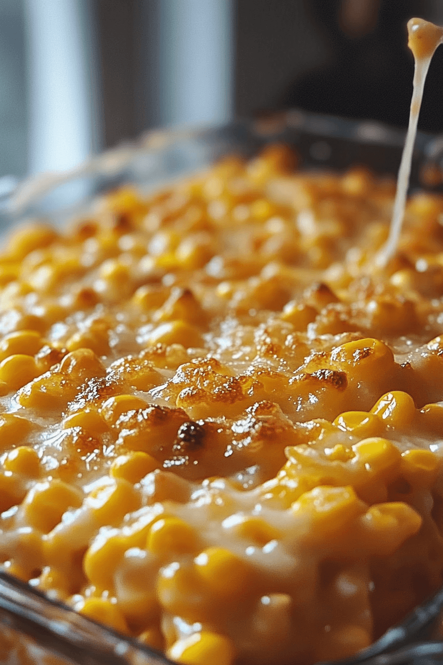 Honey-Glazed Corn Casserole with a Crispy Parmesan Crust