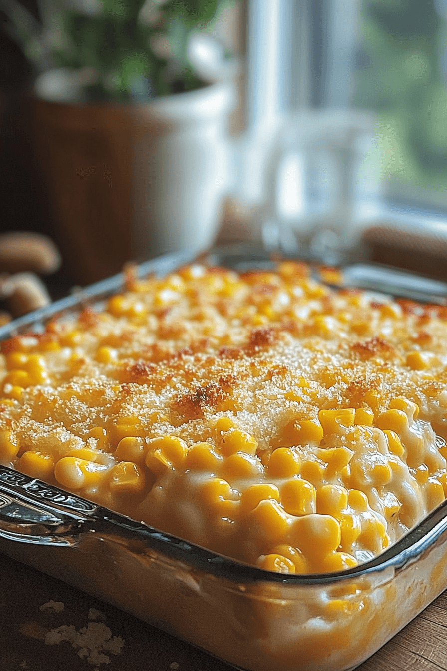 Honey-Glazed Corn Casserole with a Crispy Parmesan Crust