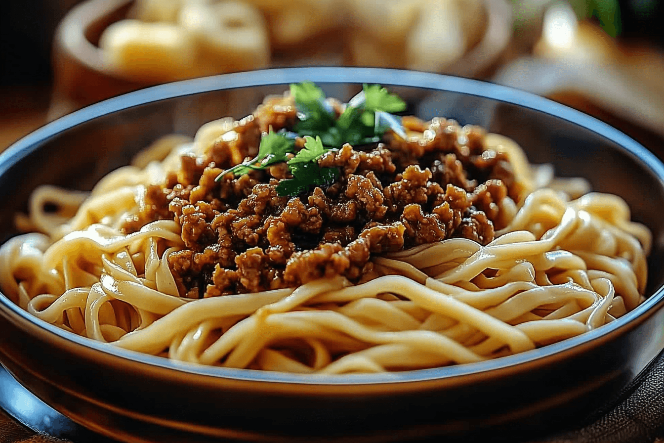 Mongolian Ground Beef Noodles