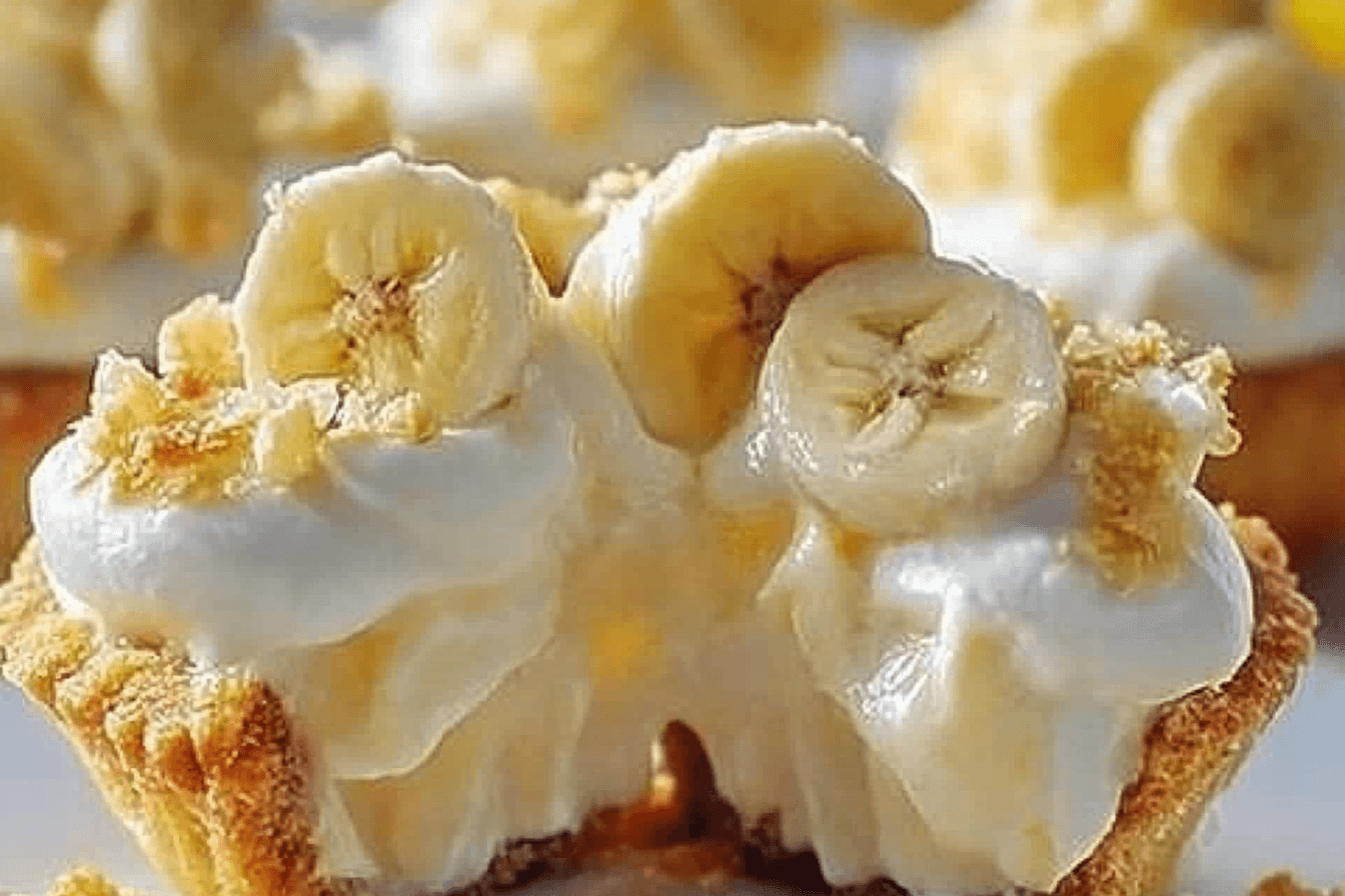 no bake mini banana cream pies