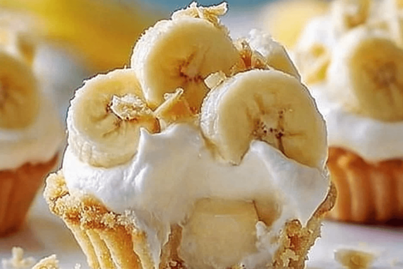 no bake mini banana cream pies