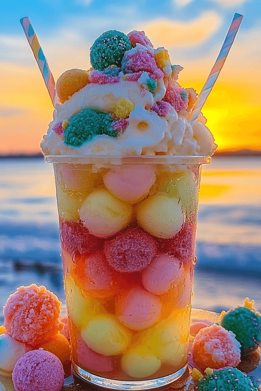 Rainbow Sherbet Float