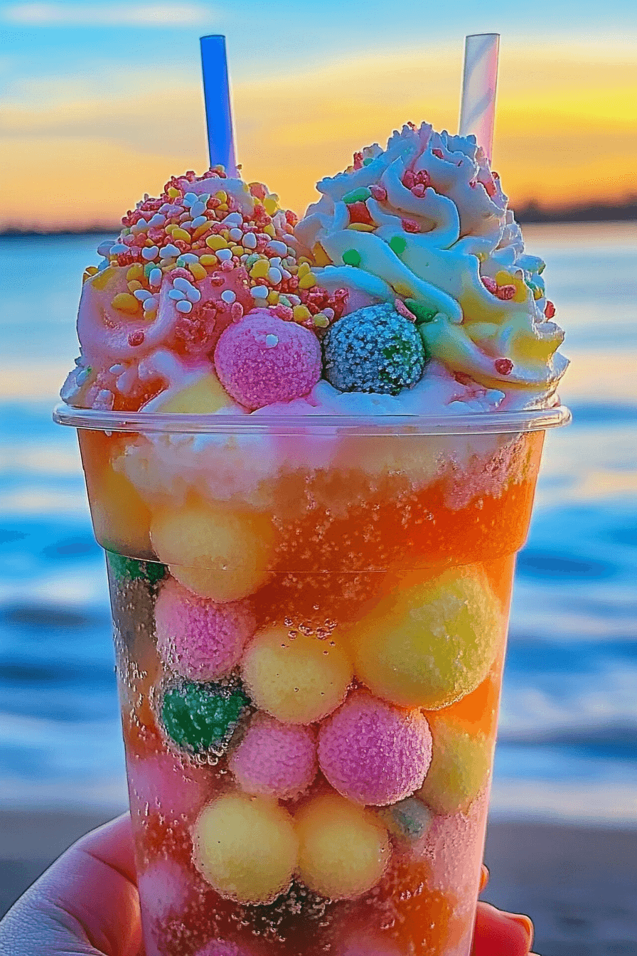 Rainbow Sherbet Float