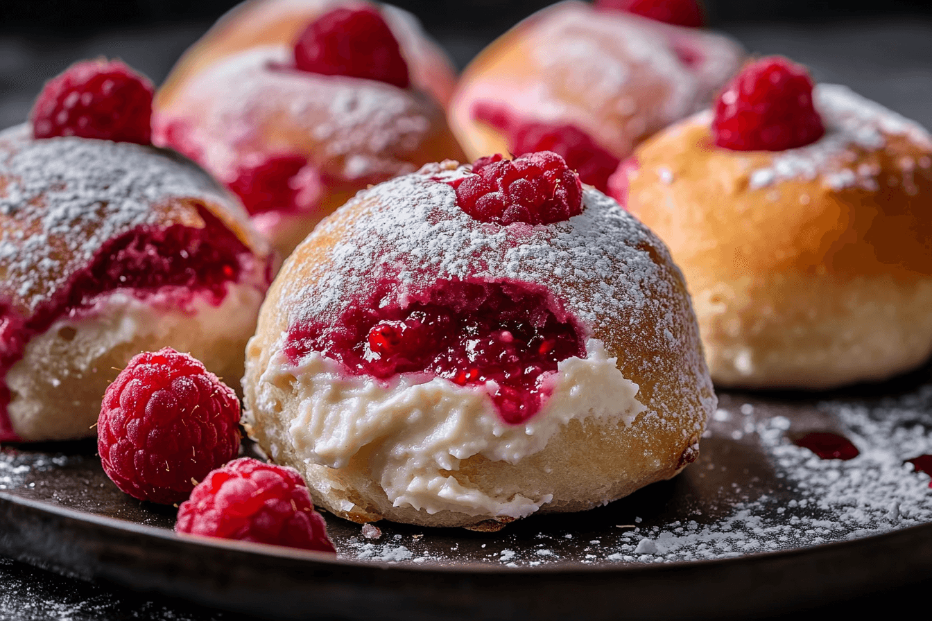 Raspberry Cream Cheese Bread Bombs