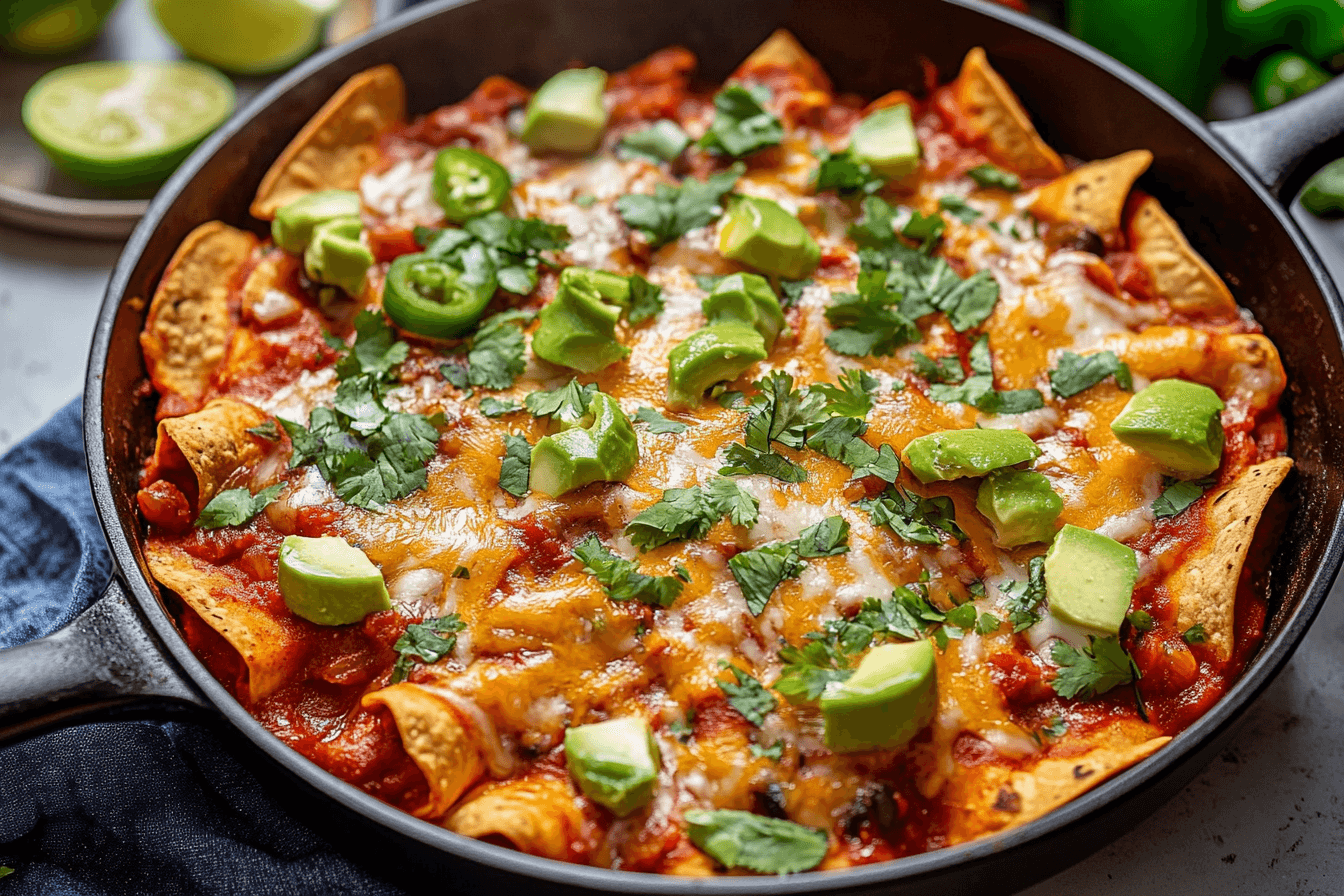 Rotisserie Chicken Enchilada Skillet