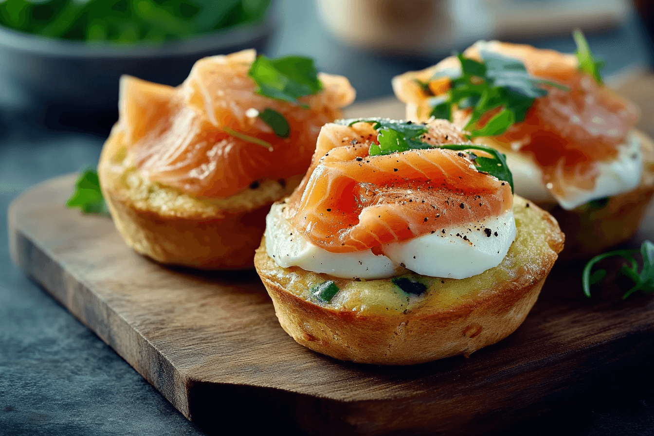 Smoked salmon and egg muffins