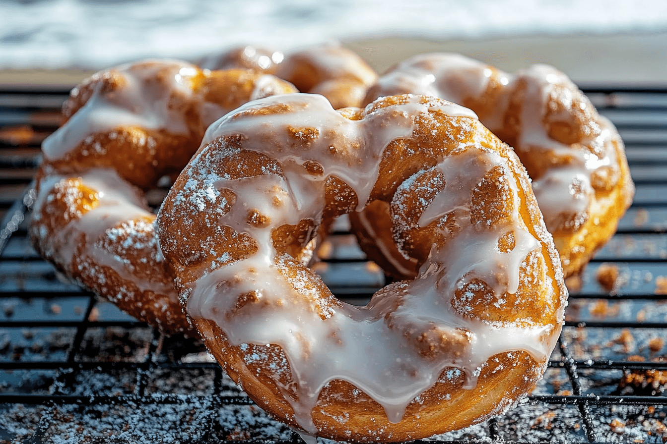 Vanilla Bean Glazed Soft Pretzel Donuts