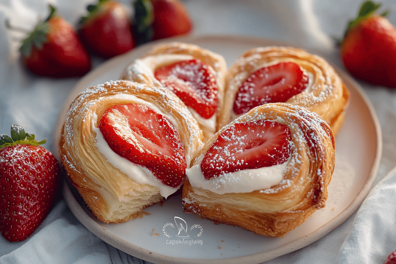 Vegan Strawberry Cream Danish