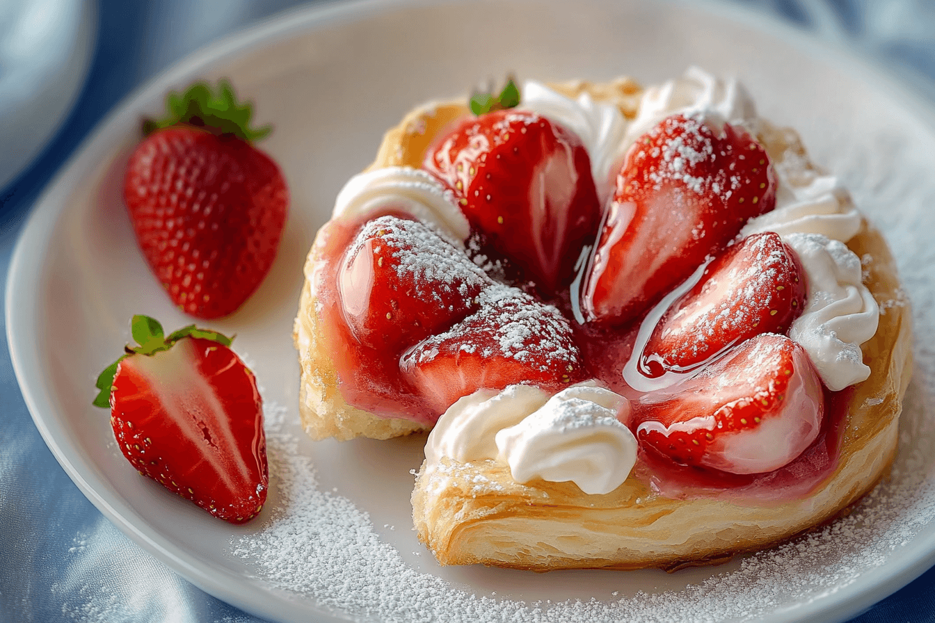 Vegan Strawberry Cream Danish