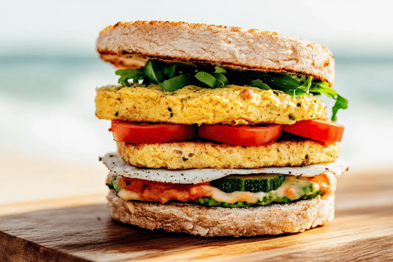 Vegan Veggie Egg Breakfast Sandwich