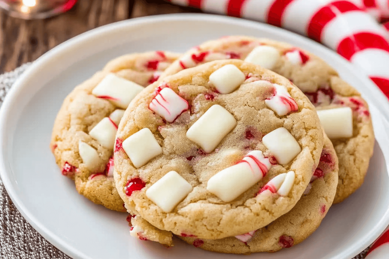 White Chocolate Candy Cane Cookies