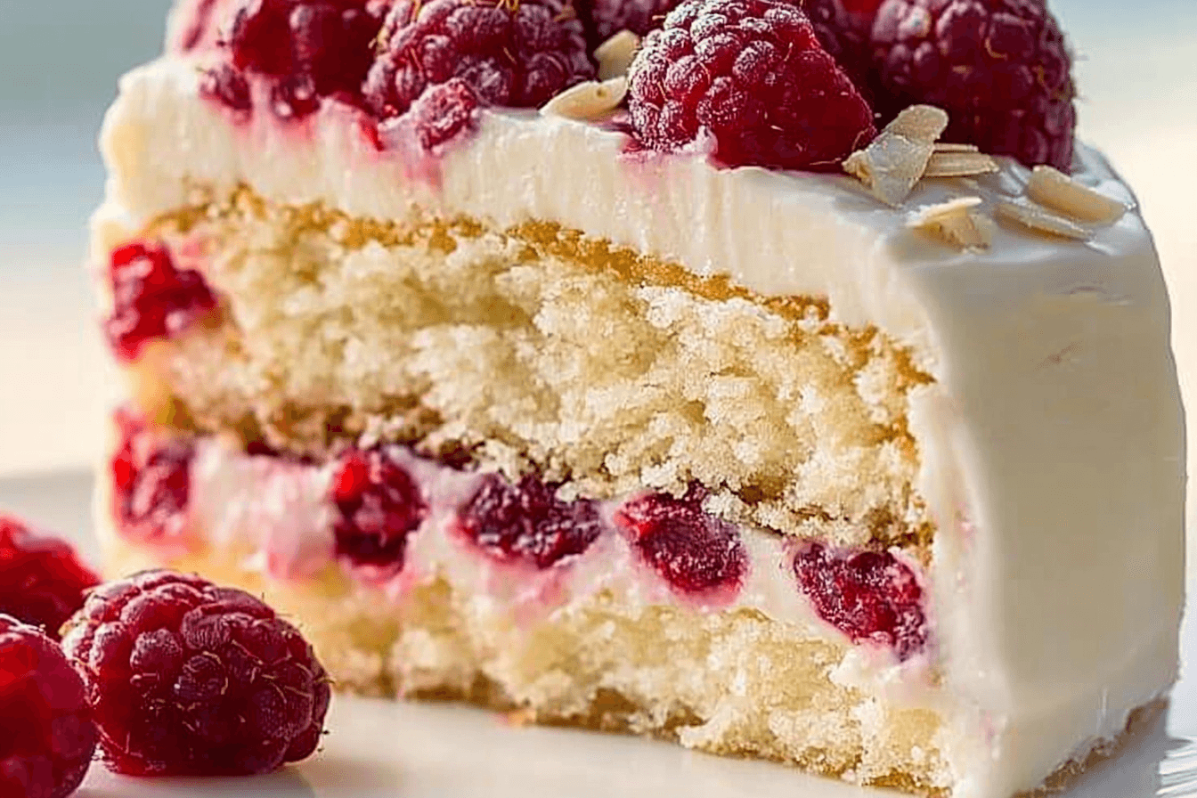 White Chocolate Raspberry Cake