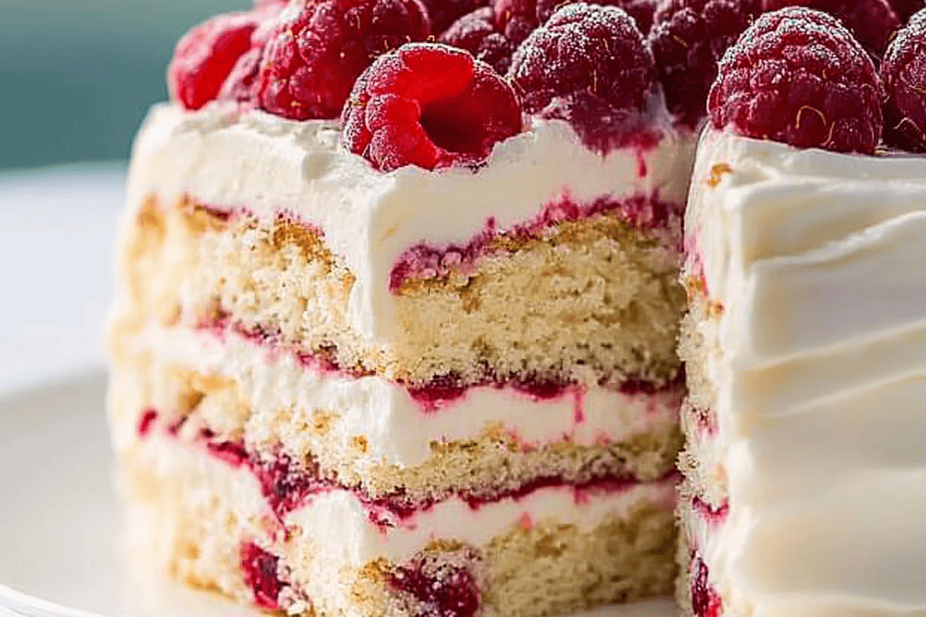 White Chocolate Raspberry Cake