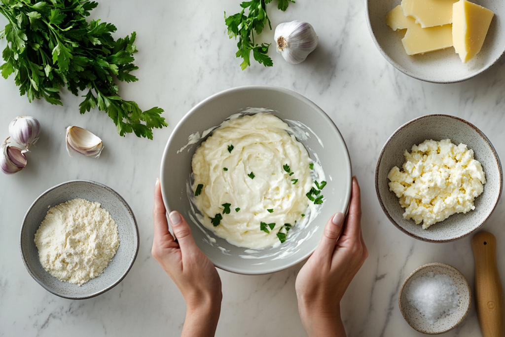 Alfredo sauce and garlic parmesan sauce Ingredients