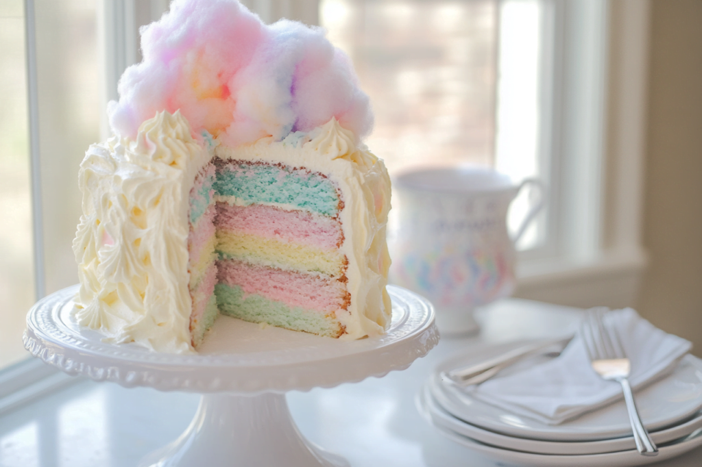 cotton candy cake Serving