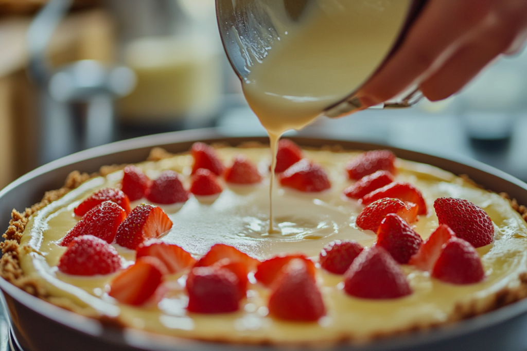 strawberry shortcake crunch cheesecake direction